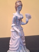 Figurka węgierska Hollohaza dama z wachlarzem