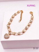 ZŁOTA BRANZOLETKA Z SERDUSZKIEM 18+3cm XUPING - STOP MEDYCZNY 18K