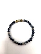 Męska bransoletka kamienie naturalne jaspis dalmatyński hematyt onyks 