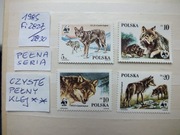 4szt. znaczki seria Fi 2827 Polska 1985r. WILKI czyste ** ZWIERZĘTA