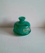 Szklany wazon, butla, zielona, turkusowa, morska, Erwin Eisch