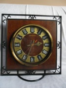 ZEGAR WISZĄCY JANTAR ELEKTRYCZNO-MECHANICZNY SPRAWNY