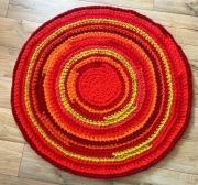 Dywanik okrągły pomar-czer-żół śr.110 cm handmade 60 zł