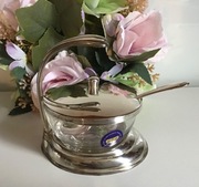 Plater Komplet Srebrzona Elegancka Cukiernica + łyżeczka  Nowa