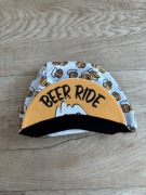 Czapeczka kolarska rowerowa z daszkiem beer ride biała