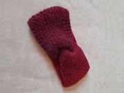 Opaska na uszy głowę czoło miękka turban czerwona handmade vintage