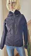 Kurtka softshell XS czarna z kapturem przeciwiatrowa