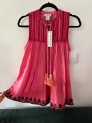 Rachel Zoe różowa haftowana bluzka boho r S