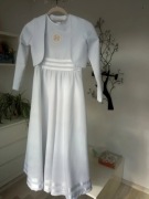 Sukienka do komunii, alba + bolerko + dodatki r 116-122
