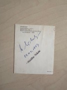 Autograf Stanisław Mikulski 1989 na pocztówce z Szamotuł 