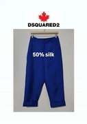 Dsquared2 damskie spodnie 36 S jedwab szerokie wysoki stan