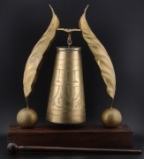 Orientalny gong z pałką, mosiężny dzwon, drewno, jak Harry Potter