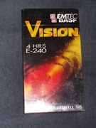 VHS kaseta ASF / EMTEC Vision E-240, Germany, nowa, folia, vintage