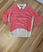 Różowy sweterek z biala koszula rozmiar 38 Atmosphere