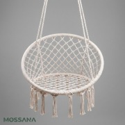 Huśtawka Bocianie Gniazdo Luaro 80cm – Fotel Wiszący Ecru w Stylu Boho