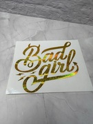 Naklejka winylowa złota bad girl brokatowa wodoodporna