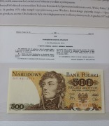 500 zł. 1982r Tadeusz Kościuszko UNC ser. GM 4313514 