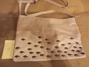 Torebka damska kremowa z ozdobnymi dżetami