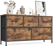 Materiałowa Komoda Szafa Na Ubrania z Szufladami Stalowy Stelaż