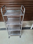 Wózek metalowy na kółkach z czterema półkami