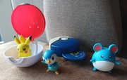 Akcesoria Pokemon: 2 x Pokeball, figurki Pikachu, Piplup, Marill