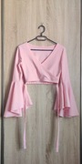Różowa bluzka crop top szerokie rękawy S shein