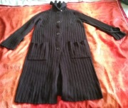 goth metal punk gruby czarny sweter wallis S 30% wełna