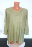 Pistacjowy elegancki Sweter rękaw 3/4 rozm. XL Reksor