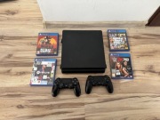 Konsola PlayStation 4 SLIM GOLDHEN 12.02 (przeróbka) + 2 pady + 4 GRY