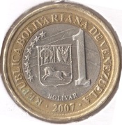 WENEZUELA 1 boliwar 2007, Y# 93, XF