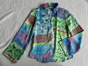 Zara satynowa koszula print kolorowa wzory xs kwiaty jesień 34