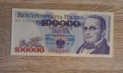 Banknot  100000 zł. UNC  seria AE 1744434 Stanisław Moniuszko 