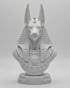 Figurka dekoracyjna egipska Anubis biała nowoczesna ozdoba do wnętrza