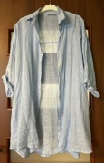 Italy Lino koszula tunika bluzka lniana 50/52 100% len nat 130cm pachy