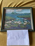 Piękny haftowany obraz