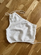 Lniany crop top Bershka r. S