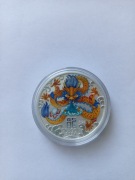 1 uncjowa srebrna moneta Australia Lunar III Dragon Orange 2024 