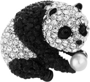 Broszka Miś Panda Złota Cyrkonie Przypinka Pin Kryształki Super Prezent