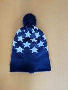 podwójna  czapka z pomponem w gwiazdki New York damska H&M