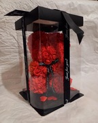 Czerwony Miś z Róż 25 cm 