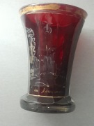 Szklanica rubinowa szlifowana około 1860 roku