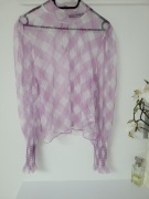 Nowa liliowa transparentna bluzeczka Vintage lov  rozmiar L