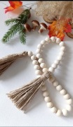 Ozdobne drewniane korale Boho dekoracja 