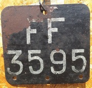 stara tablica rejestracyjna motorowa FF