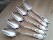 PRZEDWOJENNE SREBRZONE ŁYŻKI OBIADOWE WZÓR HEMPEL WARSZAWA