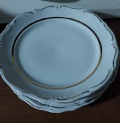 Porcelanowe talerze deserowe Maria Teresa Wałbrzych złocenia 