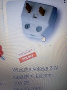 Wtyczka kątowa 24 V z płaskimi bolcami 10 A 2 P