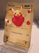 Karta Pokemon metalowa Pikachu „Wybieram Cię!” – idealny prezent