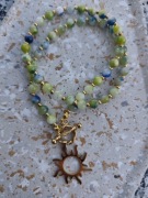 Wiosenny naszyjnik ze słońcem zapięcie toggle agat