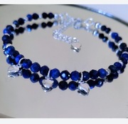 Bransoletka ze srebra S925 z naturalnymi lapis lazuli 